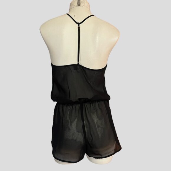 Chelsea Black Sheer Lingerie Romper - Picture 2 of 8